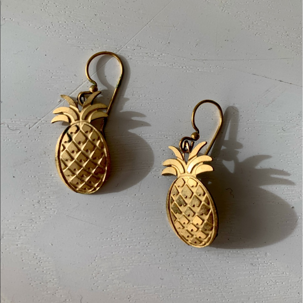 Gold color pineapple earrings